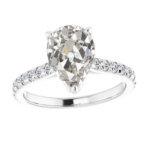 Echt Diamanten Solitaire Ring Met Accenten Rond & Peer Old Miner 5,50 Karaat
