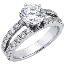 Afbeelding in Gallery-weergave laden, Echt Diamanten Verlovingsring Split Shank Prong Setting 2,50 Karaat WG 14K
