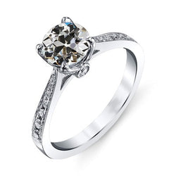 Echt Diamanten ronde Oude Mijnwerker Verlovingsring Damessieraden 3,50 Karaat