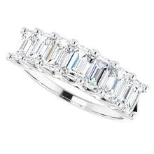 Afbeelding in Gallery-weergave laden, Echt Emerald Diamond Half Eternity Band 4,55 Karaat Gouden Damessieraden
