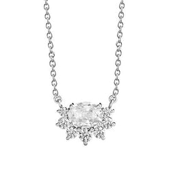 Goud 14K Echt Natuurlijk uit de aarde gewonnen Diamanten Hanger Rond & Ovaal Oude Mijnwerker Prong Gezet 3.50 Karaat