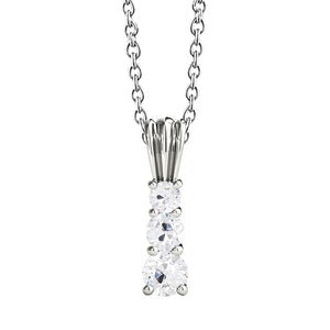 Echt Gouden Diamanten Hanger Drie Stenen Ronde Oude Mijnwerker 1,50 Karaat Griffenset