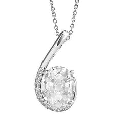 Natuurlijke Diamanten Hanger 4ct - 14K Witgoud