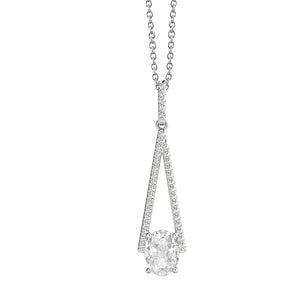 Echt Gouden Diamanten Hanger Ketting Ovaal Oude Mijnwerker V-vorm 2 karaat Sieraden