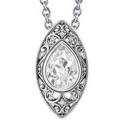 Gouden Natuurlijke uit de aarde gewonnen Diamanten Hanger Ketting Peer Oude Mijnwerker Kastzetting 3 Karaat Sieraden