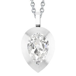 Gouden Natuurlijke uit de aarde gewonnen Diamanten Solitaire Hanger Peer Old Mine Cut 3 Karaat Sieraden