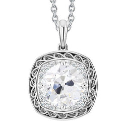 Halo Hanger met Echte Natuurlijke uit de aarde gewonnen Diamant Vintage Stijl Old Mine Cut Sieraden 4.50 Karaat