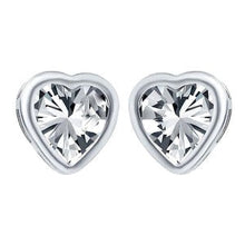 Afbeelding in Gallery-weergave laden, Echt Hartvorm Diamond Studs Bezel Dames oorbellen 4 karaat
