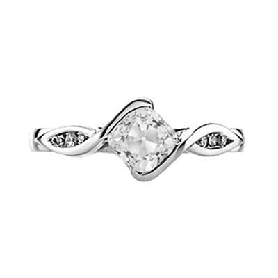 Echt Kussen Old Miner Diamond Ring Twisted Style Goud 1,25 karaat