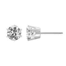 Afbeelding in Gallery-weergave laden, Echt Ronde Diamanten Oorknopjes Oude Mijnwerker Sieraden 3 Karaat Push-Backs
