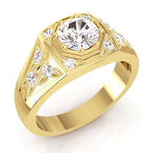 Afbeelding in Gallery-weergave laden, Echt Ronde Diamanten Ring Voor Heren 1,50 Karaat Goud 14K
