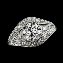 Ronde Oud Geslepen Echte Natuurlijke uit de aarde gewonnen Diamanten Ring Kastzetting 4.50 Karaat 14K Goud