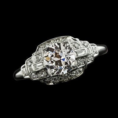 Echt Ronde Oude Mijnwerker Diamanten Ring 3,25 Karaat Witgoud 14K Sieraden