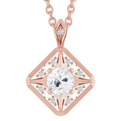 Echt Rose goud 14K Diamanten Hanger Sieraden Ronde Oude Mijnwerker 2,50 Karaat