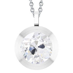 Witgoud 14K Solitaire Echte Natuurlijke uit de aarde gewonnen Diamanten Hanger Rond Oude Mijnwerker 5 Karaat
