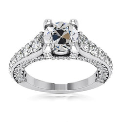 114K Gouden Ronde uit de aarde gewonnen Diamanten Oud Geslepen Ring met Accenten Sieraden 5.50 Karaat