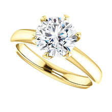 Afbeelding in Gallery-weergave laden, Echt 1,50 Ct. Ronde Briljante Geelgouden Solitaire Ring
