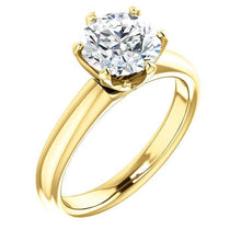 Afbeelding in Gallery-weergave laden, Echt 1,50 Ct. Ronde Briljante Geelgouden Solitaire Ring
