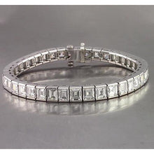 Afbeelding in Gallery-weergave laden, Echt Diamant Asscher Tennisarmband 26,65 Karaat Witgouden Sieraden Nieuw
