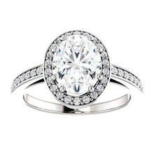 Afbeelding in Gallery-weergave laden, Echt Diamant Halo Ring 3,70 Karaat Ovale Vrouwen Sieraden
