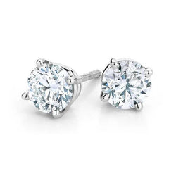 Echt Diamant Lady Studs Oorbel 4 Karaat Wit Goud 14K