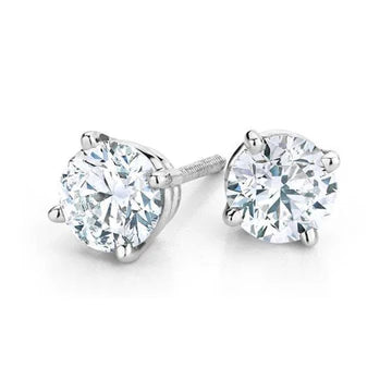 Echt Diamant Lady Studs Oorbel 4 Karaat Wit Goud 14K