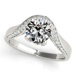Echte Natuurlijke uit de aarde gewonnen Diamant Old Mine Cut Verlovingsring 4 Prong Gezet 3.50 Karaat