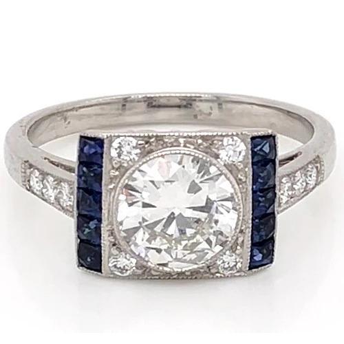Echt Diamanten Accentring Ceylon Saffier 2.10 Karaat Sieraden Nieuw