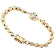 Afbeelding in Gallery-weergave laden, Natuurlijk Diamanten Armband 10.75 Karaat Kastzetting Evil Eye Geelgoud
