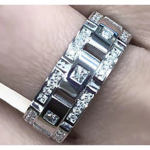Afbeelding in Gallery-weergave laden, echte princess diamant 2.72karaat eternity ring vooraanzicht
