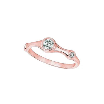 Echt Diamanten Fancy Ring 0,31 Karaat 14K Roségouden Halve Eeuwigheid Band