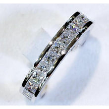Afbeelding in Gallery-weergave laden, Echt Diamanten Jubileumband 4,60 Karaat Prinses Geslepen Wit Goud 14K
