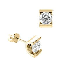 Afbeelding in Gallery-weergave laden, Echt Diamanten Oorknopjes Kanaal Set Geel Goud Dames Sieraden 4 Karaat
