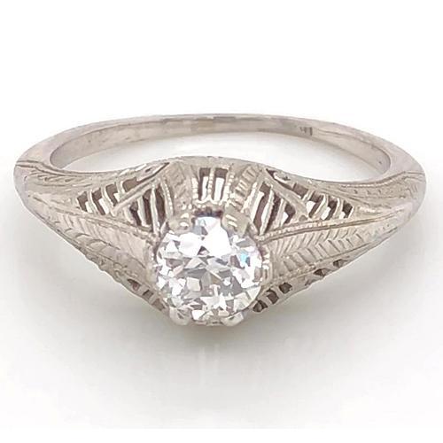Echt Diamanten Ring 1 Karaat Vintage Stijl Filigraan Milgrain Mannen Nieuw