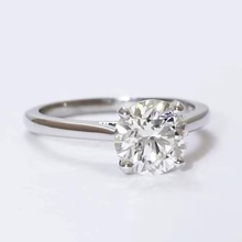 Afbeelding in Gallery-weergave laden, Echt Diamanten Solitaire Ring 2 Karaats Kasse Rond Geslepen Wit Goud 14K Sieraden
