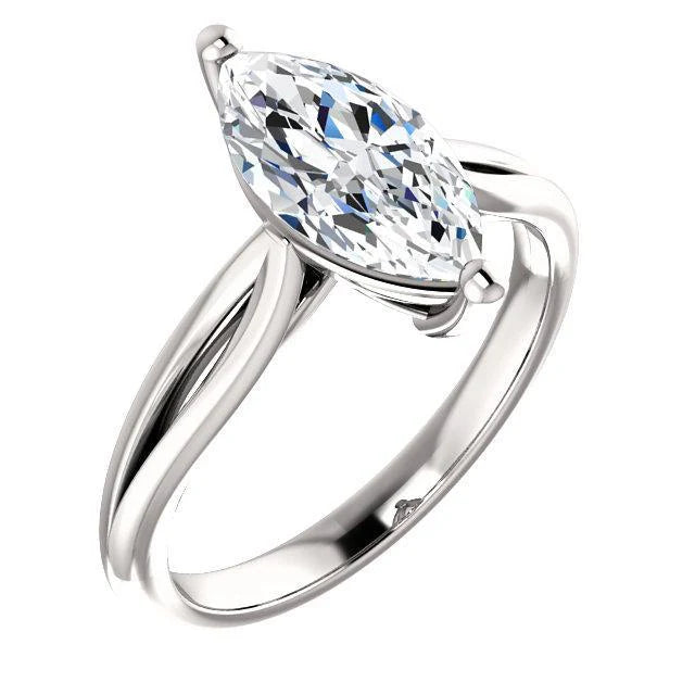 Echt Diamanten Solitaire Ring 2,50 Karaat 14K Witgoud