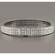 Afbeelding in Gallery-weergave laden, Echt Diamanten Tennisarmband Pavé Set 24,90 Karaat Wit Goud 14K
