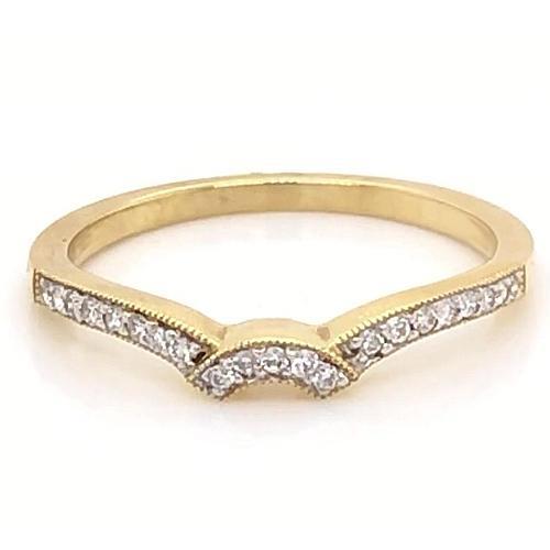 Echt Diamanten Trouwring 0,75 Karaat Dames Geel Goud 14K Sieraden