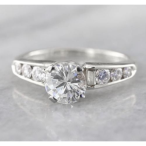 Echt Diamanten Verlovingsring Geaccentueerd 1,50 Karaat Witgoud 14K Sieraden
