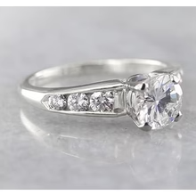 Afbeelding in Gallery-weergave laden, Echt Diamanten Verlovingsring Geaccentueerd 1,50 Karaat Witgoud 14K Sieraden
