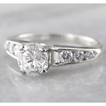 Afbeelding in Gallery-weergave laden, Echt Diamanten Verlovingsring Geaccentueerd 1,50 Karaat Witgoud 14K Sieraden
