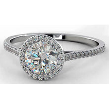 Afbeelding in Gallery-weergave laden, Echt Diamanten Verlovingsring Halo
