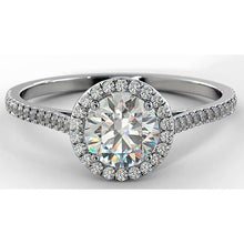 Afbeelding in Gallery-weergave laden, Echt Diamanten Verlovingsring Halo
