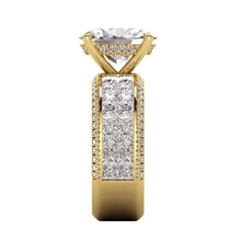 Afbeelding in Gallery-weergave laden, Echt Diamanten Verlovingsring Ovaal Centrum 6,92 Karaat Geel Goud 14K
