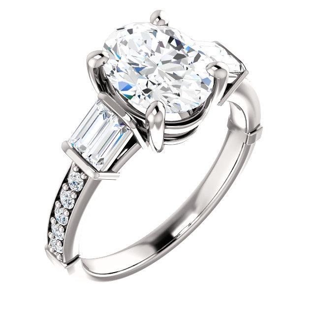 Echt Diamanten Verlovingsring Vintage Stijl 2,20 Karaat Drie Stenen