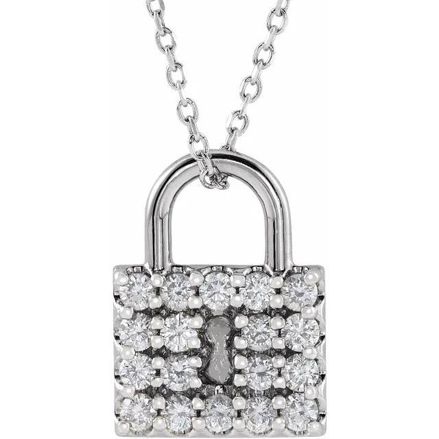 Echt Diamond Lock Hanger 0,90 Karaat F VS1 Sieraden