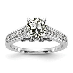 Echt Diamond Old Mine Cut Anniversary Ring Prong Set 14K Goud 3,25 Karaat