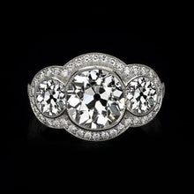 Afbeelding in Gallery-weergave laden, Echt Diamond Old Miner Anniversary Ring 3 Karaats Bezel Set Dames Gouden Sieraden
