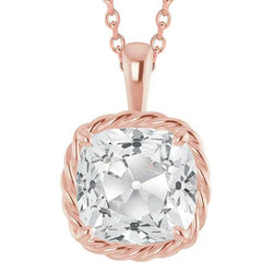 Echte Natuurlijke uit de aarde gewonnen Diamanten Solitaire Hanger Slide 5 Karaat Kussen Oude Mijnwerker Sieraden