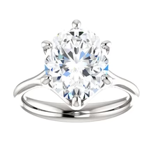 Afbeelding in Gallery-weergave laden, Echt Diamond Solitaire Kathedraal Instelling Verlovingsring Vrouwen Sieraden
